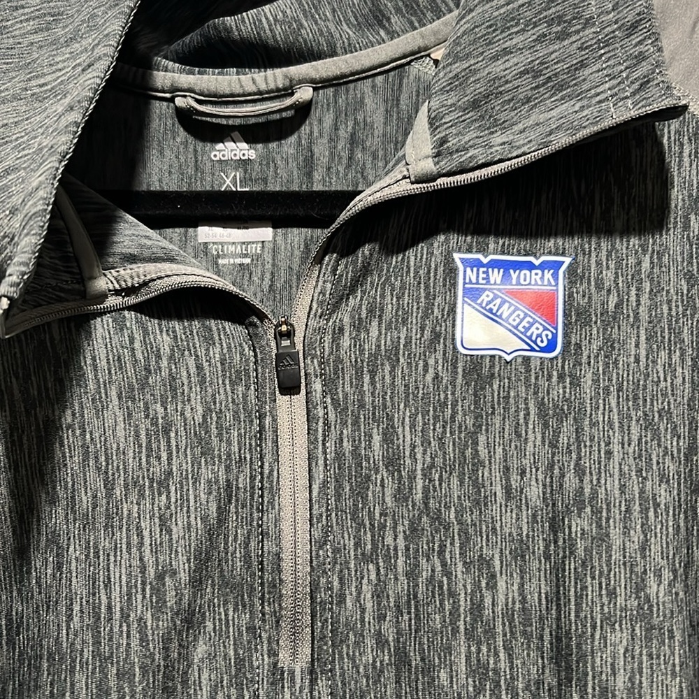 New York Rangers Womens Adidas Dark Gray Quarter-Zip Top Size XL - Picture 3 of 6